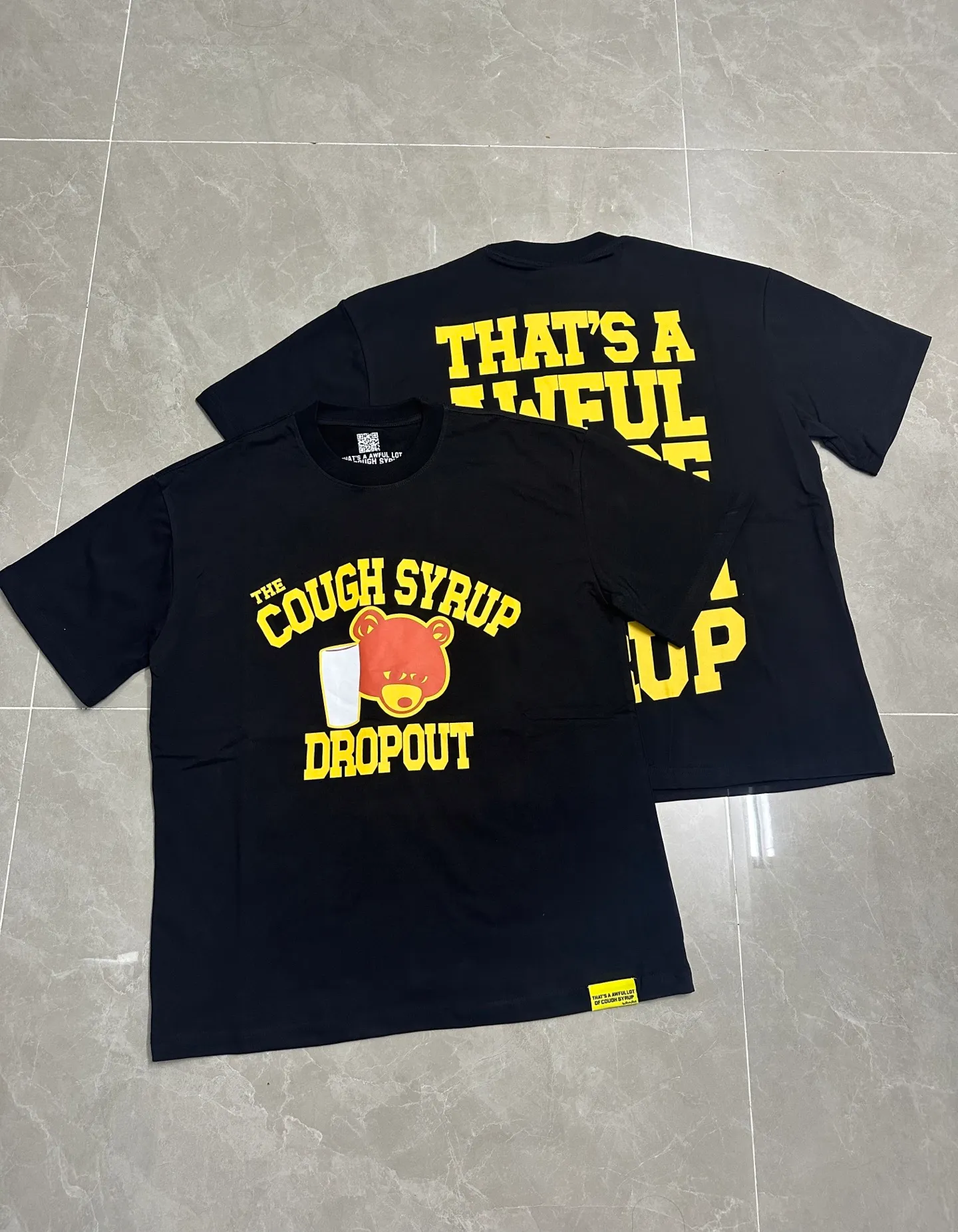 2230#Black/ THAT'S A AWFUL LOT OF COUGH SYRUP In Stock T （fabric):32 240 Sizes（size）：S-M- L- X L （colour）：Black/